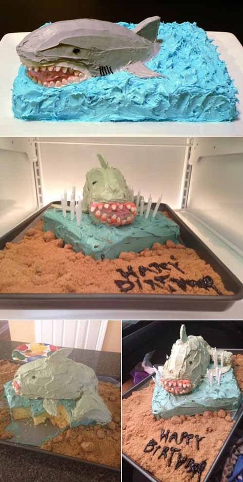 Shark cake. Nailed it! Although, not so bad Epic Cake Fails, Cake Disasters, Baking Fails, Cake Fails, Fail Nails, Diy Fails, Shark Cake, You Had One Job, Nailed It