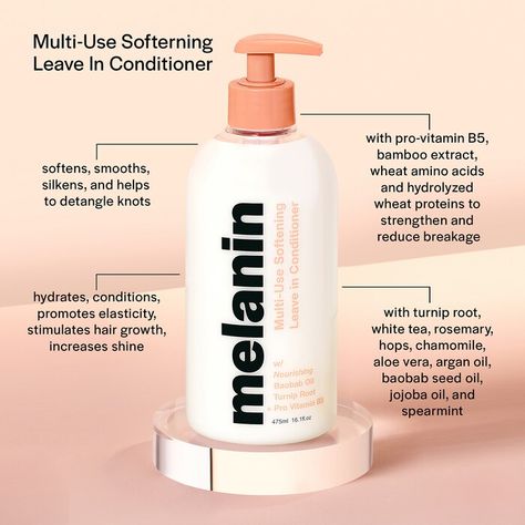 Multi-Use Softening Leave In Conditioner - Melanin Haircare | Sephora Extremely Dry Hair, Best Hair Care Products, Bamboo Extract, Baobab Oil, Hair Porosity, Space Nk, Black Hair Care, Black Soap, Styling Cream