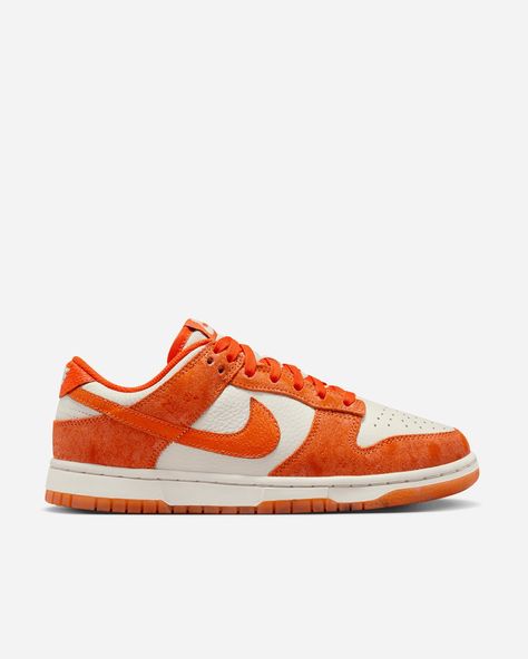 Nike Dunk Low 'Cracked Orange' LIGHT BONE/SAFETY ORANGE | FN7773-001 Wmns Dunk Low, Iconic Sneakers, Dunk Lows, Jordan 4’s, Sneaker Culture, Jordan Yeezy, Orange Sneakers, Jordan 8, Veja Sneakers