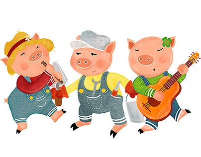 Three Little Pig, The Three Little Pigs, Three Little Pigs, Illustration Character, Little Pigs, Illustration Character Design, Funny Art, Nursery Rhymes, Children Illustration