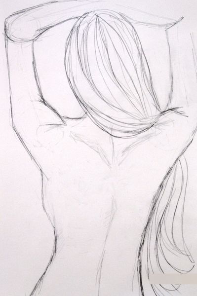 Back Woman's Back Drawing, Back Sillouhette Drawing, Woman’s Back Drawing, Female Back Sketch, Womens Back Drawing, How To Draw Someone From The Back, Back Sketch Women, Anatomy Drawing Woman, Girl Back Drawing