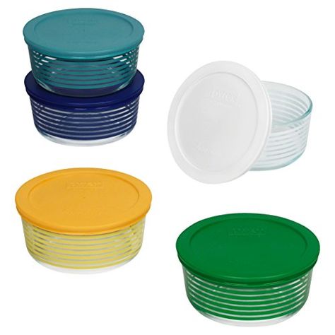 Pyrex 1125925 10 Piece Simply Store Lanes Decorated Storage Set Clear -- You can get more details by clicking on the image.-It is an affiliate link to Amazon. Pyrex Bowls, Cupcake Picks, Industrial Kitchen, Walmart Canada, Store Organization, Sealife, Line Patterns, Chic Home, Food Storage Containers