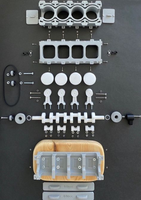 Here are all the files to 3D print your own working model engine with removable parts so you can see all the parts moving inside! Almost all parts are 3D printable with a few extra components needed. In total there are over 50 files in this download. I have created an in depth 20 page instruction manual showing all the extra parts needed, labelled diagrams on assembling each part and top tips for getting it running smoothly. (Comes with the files). Some 3D printed parts will need some post proce 3d Printer Designs Free, 2jz Engine, Motorbike Parts, Working Model, Fdm Printer, 3d Printing Art, 3d Printer Designs, 3d Printing Diy, Stl Files