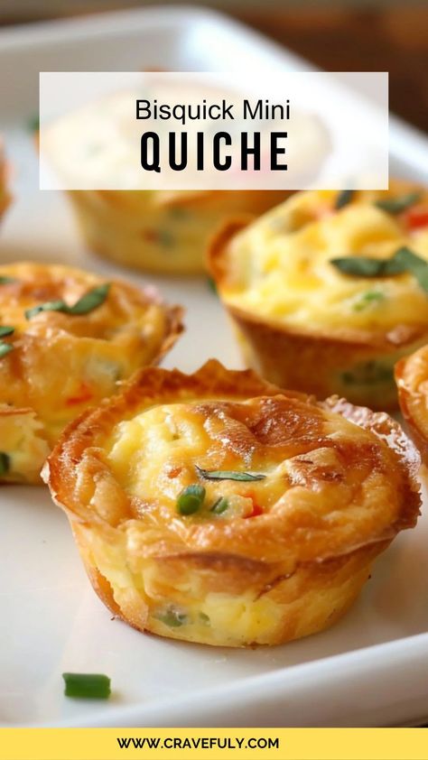 Whip up a quick and delicious treat with this Bisquick Mini Quiche recipe. Perfect for breakfast or brunch, these savory bites are a crowd-pleaser. Bisquick Quiche Muffins, Mini Bisquick Quiche, Mini Quiche Filling Ideas, Bisquick Crustless Quiche, Self Crusting Quiche Recipes, Homemade Mini Quiche, Mini Quiches Recipes, Individual Quiche Recipes Muffin Tins, Quiche Mini Muffins