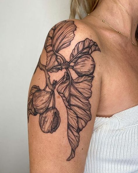 Fiddle Leaf Fig Tattoo, Fig Branch Tattoo, Fig Leaf Tattoo, Fig Tree Tattoo, Grape Tattoo, Fig Tattoo, Traditional Heart Tattoos, 22 Tattoo, Anatomy Tattoo