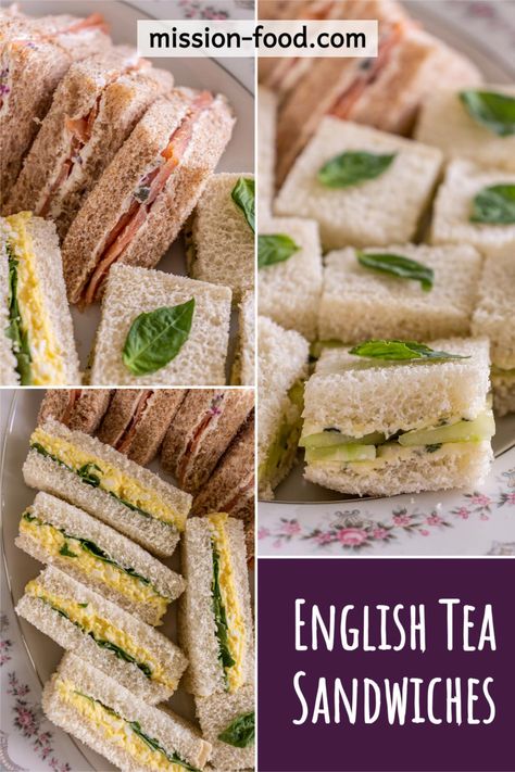 Afternoon Tea Sandwiches, Tea Party Recipes, English Tea Sandwiches, High Tea Sandwiches, Tea Party Sandwiches Recipes, British Afternoon Tea, High Tea Food, Cucumber Tea Sandwiches, Tea Party Sandwiches