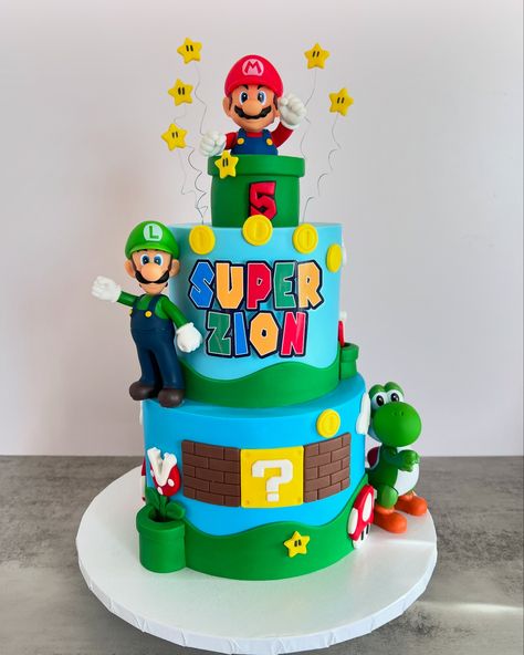 5 birthdays, 5 cakes 🤗. Mario themed birthday cake for Zion Custom cakes in Orlando Fl./Tortas personalizadas en Orlando Fl #cakesinorlando #customcakesinorlando #thecitybeautifulcakes #cakeart #orlandofl #mariocake Mario Cake Ideas, Mario Birthday Cake, Mario Cake, Mario Birthday, Orlando Fl, Themed Birthday Cakes, 5th Birthday, 4th Birthday, Cake Art