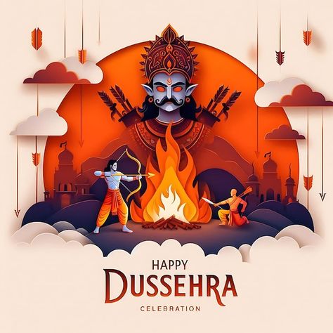 Dussehra background illustration | Premium AI-generated image Dussehra Illustration, Dussehra Background, Dussehra Celebration, Happy Dusshera, Happy Dussehra, Diwali Festival, Free Business Cards, Event Food, Business Card Maker