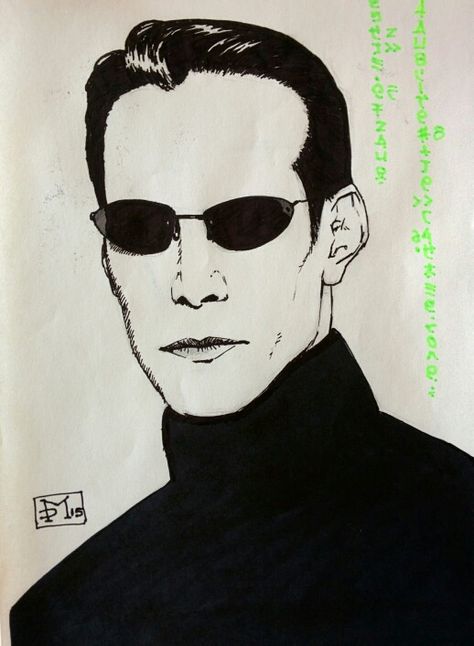 Neo Matrix  Keanu Revees Neo Matrix, King Josiah, Ink Illustration, Ink Illustrations, Cartoon Movies, Art Boards, Matrix, Art Inspiration, Star Wars