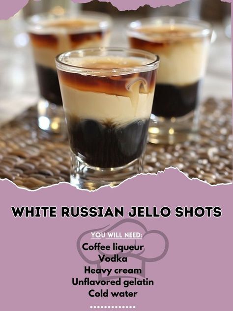 Black White Parties, Jello Shot, Pudding Shots, Coffee Liqueur, Casino Royale Party, Unflavored Gelatin, White Russian, Jello Shots, Casino Royale