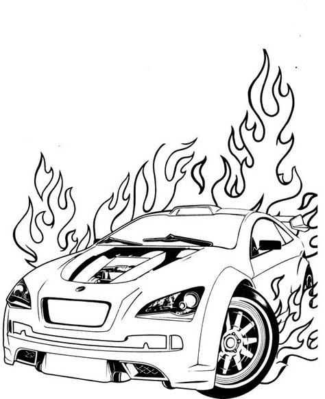 car on fire Race Car Coloring Pages, Car Coloring Pages, Cars Coloring, Colouring Pictures, Hot Wheels Party, Cars Coloring Pages, Best Coloring Pages, Printable Coloring Sheets, Hot Wheel