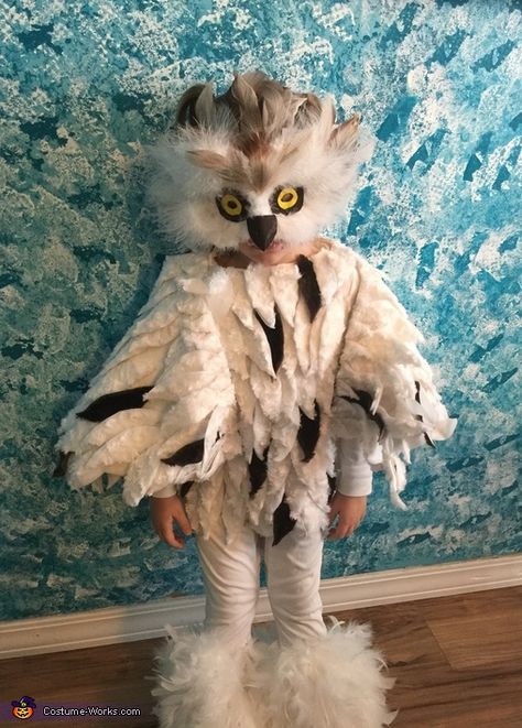 Snow Owl Costume, Owl Costume Diy, Owl Costumes, Hedwig Costume, Owl Halloween Costumes, Elephant Costume, Diy Elephant, 2015 Halloween Costumes, Animal Halloween Costumes