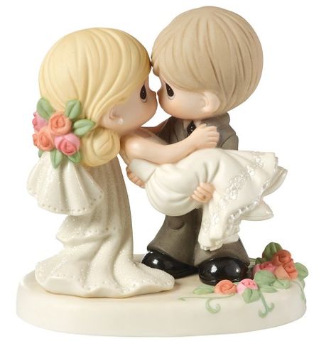 These Precious Moments Wedding Gifts Are Incredibly Cute |  | Precious Moments Wedding, Thoughtful Wedding Gifts, Handsome Groom, Precious Moments Figurines, Wedding Topper, Porcelain Ornaments, Porcelain Figurine, Bisque Porcelain, Boy And Girl