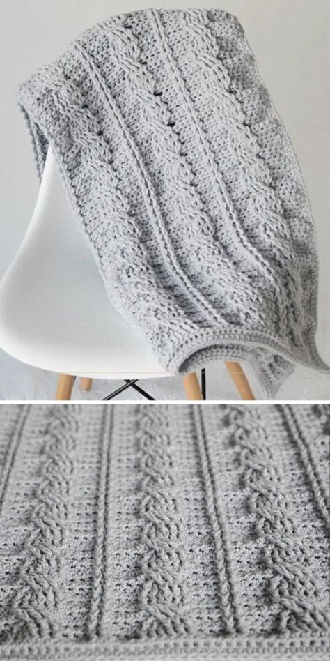 Beautiful Cable Crochet Blankets - Pattern Center Free Crochet Placemat Patterns, Cable Crochet Blanket, Crochet Cable Blanket, Crochet Blanket Stitch, Crochet Blanket Free, Cable Blanket, Cable Crochet, Placemat Patterns, Crochet Blanket Stitch Pattern