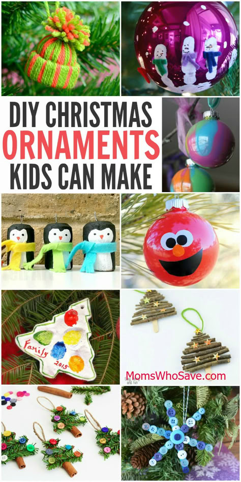 Christmas Ornaments Kids Can Make: 25 Adorable DIYs Diy Ornament Ideas For Kids, Easy Diy Kids Christmas Ornaments, Simple Ornaments Diy Kids, Diy Clear Ornament Ideas For Kids, Easy Kids Christmas Ornaments, Diy Kids Ornaments Christmas, Ornament Diy Kids, Easy Diy Ornaments For Kids, Homemade Ornaments Kids