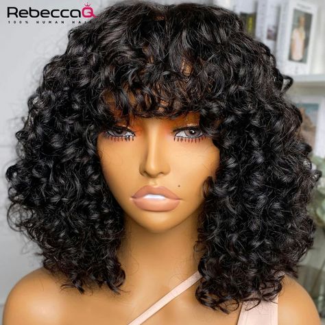 https://s.click.aliexpress.com/e/_EGKFpkn Lace Wigs Styles, Human Hair Wigs With Bangs, Curly Human Hair Wig, Colored Wigs, Wigs For Women, Honey Blonde, Blonde Color, Wig Styles, Wigs With Bangs