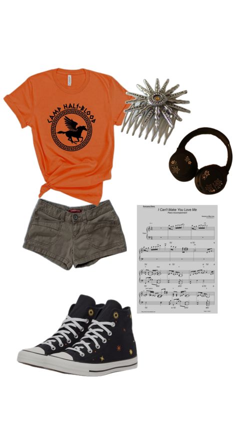 My outfit Cabin Outfit, Percy Jackson Outfits, Spirit Week Outfits, Clever Halloween Costumes, Outfit Layout, Camping Outfits, My Outfit, Half Blood, Camp Half Blood