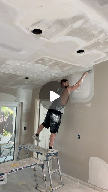 598K views · 18K likes | Joseph Nungester on Instagram: "Lot of Pros when using a roller to skim out your ceilings and walls, my number 1 reason for this method is because it is less taxing on your body #drywallfinisher #drywall #tips #drywallnation #fyp" Glamorous Living Room Decor, Small Easy Woodworking Projects, Glamorous Living Room, Modern Black Kitchen, Drywall Ceiling, Drywall Installation, Kindergarten Learning Activities, Small Basements, Living Room Decor Fireplace