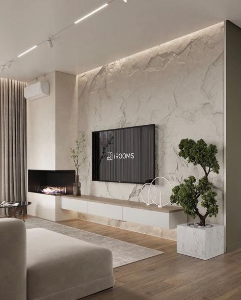 Open Living Room Design, Black Living Room Decor, Living Room Wall Color, Minimalist Apartment, Living Room Design Inspiration, Open Living Room, Home Fireplace, Home Design Living Room, Bathroom Designs