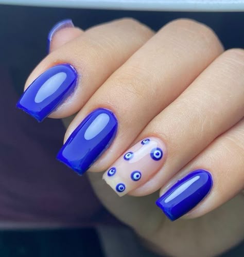 Ojo Turco Nails, Manicure Azul, Blue Nails Ideas, Evil Eye Nails, New Nail Art Design, Maroon Nails, New Nail Art, Minimalist Nails, Unique Nails