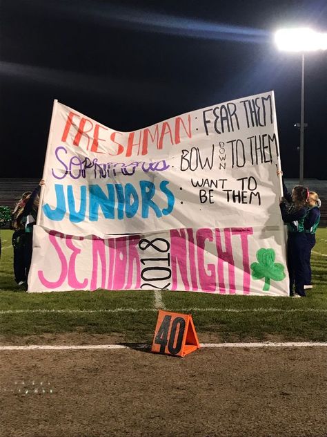 School Spirit Ideas Pep Rally, High School Football Posters, Cheerleading Signs, High School Posters, School Spirit Posters, Rally Idea, Senior Night Posters, Senior Year Fun, School Spirit Week