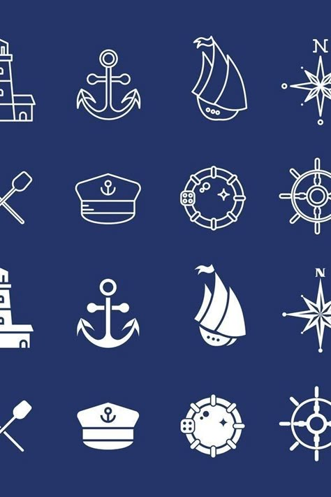 Sea Icons, Sailor Logo, Nautical Illustration, Life Raft, Nautical Logo, Marines Logo, Marine Design, Sea Logo, Rowing Crew