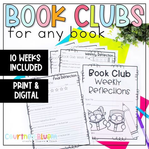 Kids Book Club Activities, Reader Response Journals, Classroom Book Clubs, Reading Comprehension Graphic Organizers, Comprehension Graphic Organizers, 3rd Grade Books, Book Club Activities, Club Activities, Reading Graphic Organizers