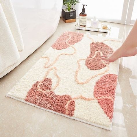 Non Slip Bathroom Flooring, Cute Bath Mats, Hallway Flooring, Bathroom Floor Mat, Bedroom Floor, Pink Bathroom, Soft Carpet, Bathroom Rug, Bathroom Mats