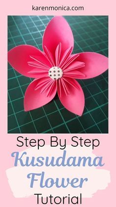 Paper Boat Origami, Kusudama Flower, Folded Paper Flowers, Paper Origami Flowers, Easy Origami Flower, Origami Flowers Tutorial, Flower Mobile, Origami Paper Art, Paper Flower Decor