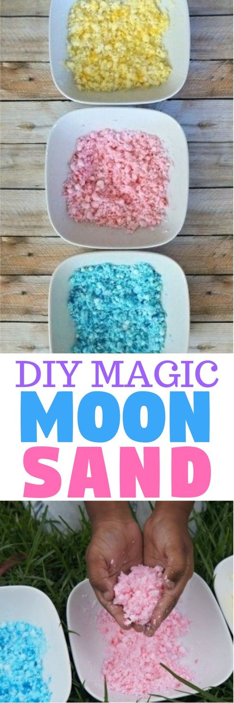 DIY Magic Moon Sand Recipe: Build and Mold Sand for Fun Sensory Play! Magic Sand Recipe, Diy Magic Sand, Moon Sand Recipe, Homemade Moon Sand, Sand Recipe, Sensory Materials, Diy Kinetic Sand, Sands Recipe, Diy Projects For Adults