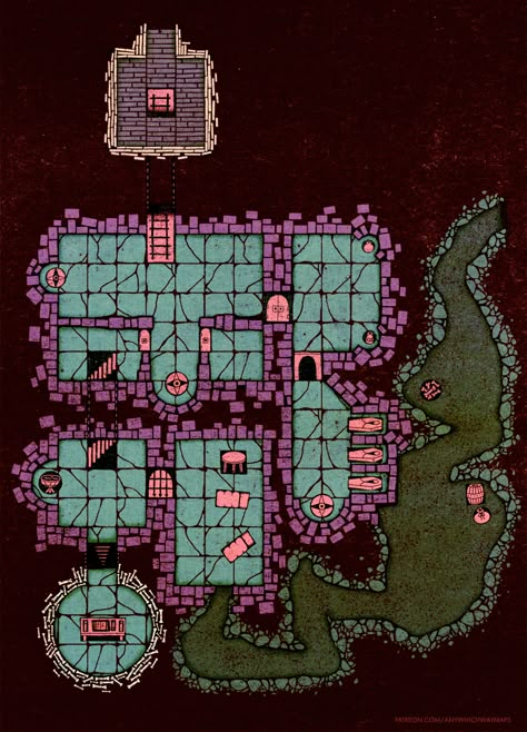 Ttrpg Map, Game Level Design, Cyberpunk Rpg, Ancient Queen, Dungeons And Dragons Miniatures, Board Game Design, Comic Layout, Pixel Art Games, Dungeon Maps