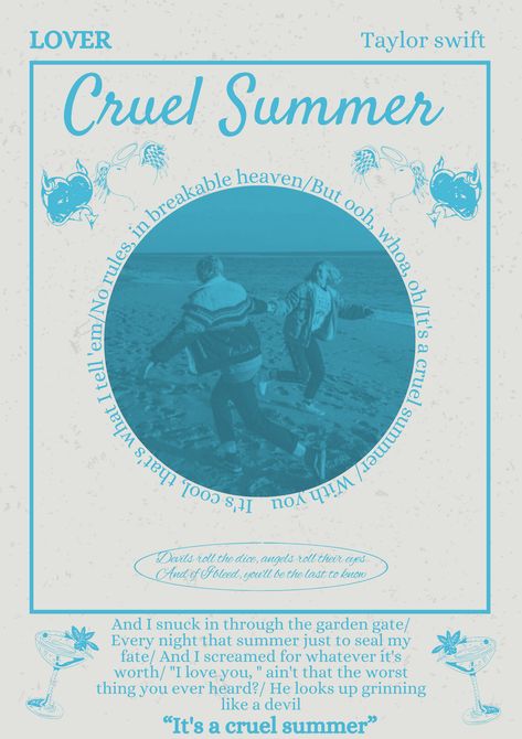 Cruel Summer Poster Taylor Swift, Taylor Swift Cruel Summer Poster, Cruel Summer Poster, Poster Taylor Swift, Song Posters, Summer Taylor, Taylor Swift Lover, Taylor Songs, Cruel Summer