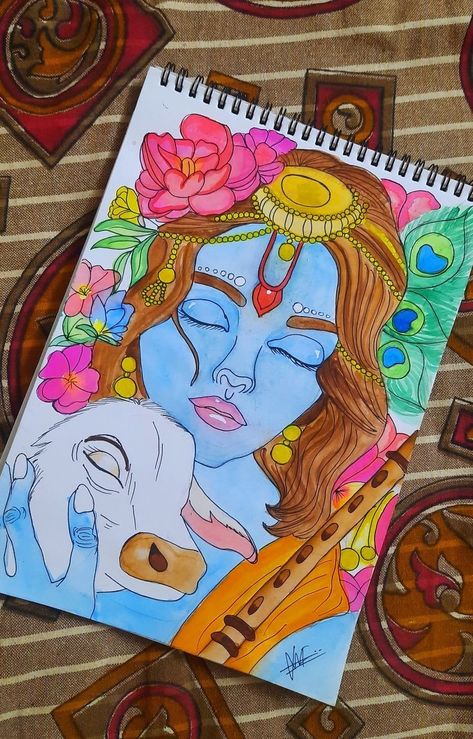 Krishna Drawing Colour, Krishna Drawing Mandala, Krishna Sketch Pencil, Radha Krishna Drawing Sketch, Radhe Krishna Painting Canvas, Krishna And Radha Painting, Krishna Drawing Sketch, Krishna Painting Easy, Krishna Painting On Canvas