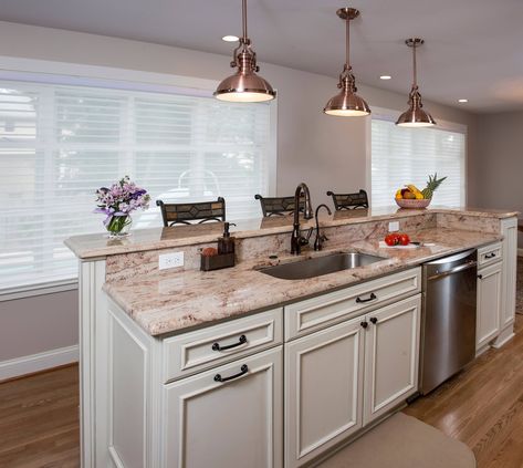 Traditional Kitchen - Traditional - Kitchen - DC Metro | Houzz Island With Sink And Dishwasher, Kitchen Island With Sink And Dishwasher, Sink And Dishwasher, Island With Sink, Island Makeover, Functional Kitchen Island, Kitchen Island With Sink, Unique Kitchen Design, Sink In Island