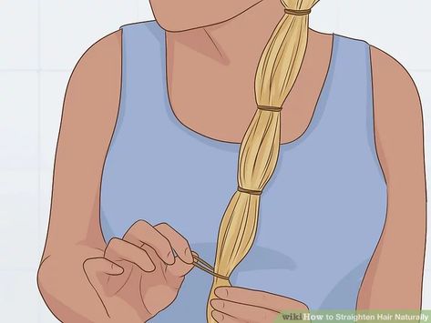 5 Ways to Straighten Hair Naturally - wikiHow Straighten Hair Naturally, Soft Straight Hair, Chemically Straightened Hair, Straightened Hair, Straightening Curly Hair, Pin Straight Hair, Straighten Hair, Natural Straight Hair, Hair Without Heat