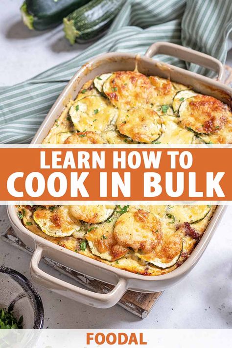 Looking for an easy way to prep meals for the week? Cooking meals in bulk can help to save time and money. Plus, it’s easier to eat healthy when you have pre-portioned meals ready to go at all times. Learn how to cook in bulk, plus tips, tools, and recipe ideas to make the process easier. #mealprep #cookingtips #foodal Meals In Bulk, Prep Meals For The Week, Family Meal Prep, Pre Made Meals, Bulk Cooking, Cooking Meals, Prep Meals, Bulk Food, Instant Pot Pressure Cooker