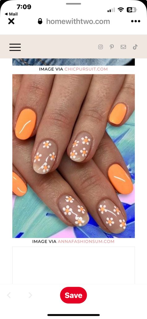 Tennessee Nails Designs, Tennessee Vols Nails, Ut Nails, Tennessee Nails, Manicure Ideas, I Feel Pretty, Feel Pretty, Prom Makeup, Flower Nails