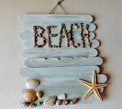 37 Creative Beach Craft Ideas to Try During the Summer | FeltMagnet Popsicle Stick Crafts For Adults, Beach Crafts For Kids, Popsicle Stick Houses, Beach Crafts Diy, Beach Themed Crafts, Diy Beach Decor, Fun Projects For Kids, Diy Beach, Beach Diy