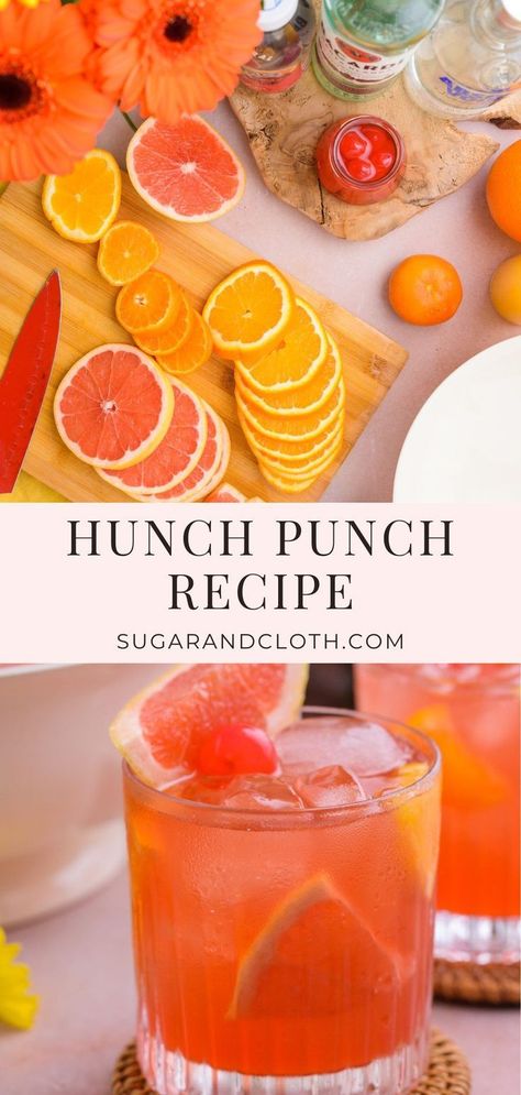 Hunch Punch Recipe, Hunch Punch, Wedding Punch, Simply Juice, Easy Party Punch, Vodka Punch, Ice Cream Cocktails, Alcoholic Punch Recipes, Peach Vodka