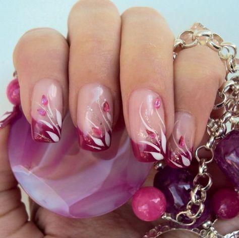 Unique French Nail Designs, French Manicure Acrylic Nails, French Pedicure, Manicure Nail Designs, French Manicure Nails, Fancy Nails Designs, Pink Nail Art, French Nail Designs, Pretty Nail Art Designs