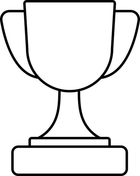 Black Outline Illustration Of Trophy Cup Icon. Trophy Outline, Trophy Template, Trophy Cup, Outline Illustration, Pre K Activities, Service Learning, Icon Icon, Graphic Templates, Arts And Crafts