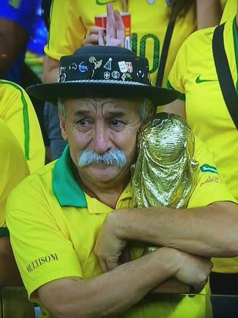 Crying Brazil fan against Germany World Cup, Brazil, Soccer, Football