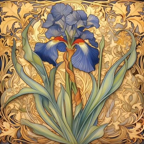 natural.flowers.animals (@botanica.etcetera) • Instagram photos and videos Asian Art Nouveau, Art Deco Ceramic Tiles, Art Nouveau Backsplash, Art Nouveau Spring, Art Nouveau Flowers Illustration, Art Nouveau Garden, Art Nouveau Kitchen, Art Nouveau Aesthetic, Arts And Crafts Tiles