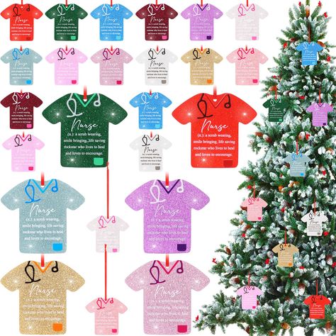 PRICES MAY VARY. Multi Colors and Ample Quantity: package includes 24 pieces of nursing ornaments in 12 delightful colors such as red, blue, green, purple, pink, and many more, 2 pieces for each color, as well as 24 red ropes for hanging; Sufficient quantity and rich colors can meet your holiday decoration and gifts giving needs for nursing related workers Easy Hanging: each nurse practitioner Christmas ornament is elegantly designed and comes with its own red rope for secure and easy hanging, a Nurse Organization, Nurse Practitioner Gifts, Nurse Ornaments, Nurses Station, Nurse Christmas, Nurse Appreciation Gifts, Assistant Gifts, Acrylic Decor, Nurse Practitioner