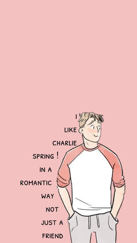 i like charlie spring! in a romantic way not just a friend Heartstopper Wallpaper, Charlie Spring, Just A Friend, Nick Nelson, Alice Book, Gay Books, Ukelele, Shawn Mendes, A Romantic