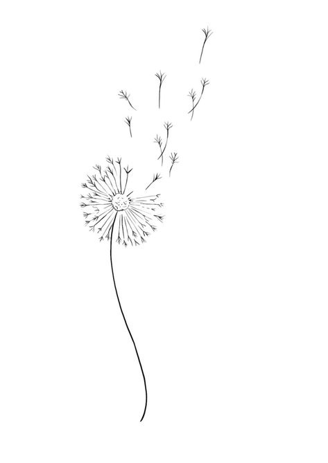 Stick And Poke Dandelion, Fineline Dandelion Tattoo, Tattoo Of Dandelion, Tiny Tattoos Dandelion, Dandelion Tattoo Finger, Small Dandelion Tattoos For Women, Dandelion Tattoo Stencil, Dandelion Line Tattoo, Blowing Dandelion Tattoo Simple