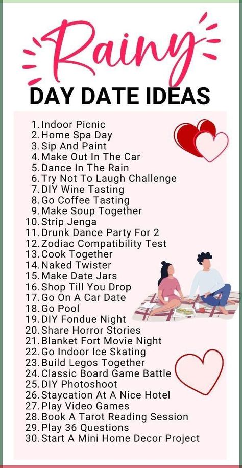 Rainy Day Dates Date Ideas For Introverts, Rainy Day Date Ideas, Rainy Day Dates, Surfergirl Style, Free Date Ideas, Things To Do With Your Boyfriend, Night Jar, Creative Date Night Ideas, Date Night Jar