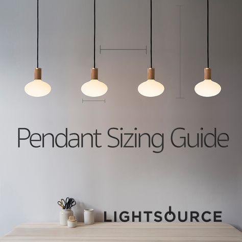 You have found the perfect pendant light fitting for your kitchen, but it comes in four different sizes. Do you know which size is right for your space? How many you need? How to space them out? We have developed this pendant sizing guide to help you make the right choice.  #lightingguide #pendantlighting Pendant Lighting Size Guide, Pendant Placement Over Island, Kitchen Island Lighting Size Guide, Pendant Lighting For Island, Pendant Light Placement Over Island, Pendant Light Size Guide, Kitchen Counter Pendant Lights, Kitchen Pendant Lights Over Peninsula, Kitchen Peninsula Lighting