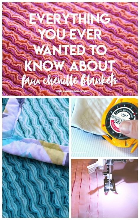 Weighted Blanket Diy, Faux Chenille, Chenille Quilt, Chenille Crafts, Rag Quilt Patterns, Chenille Blanket, Sewing Machine Feet, Weighted Blankets, Mason Jar Crafts Diy