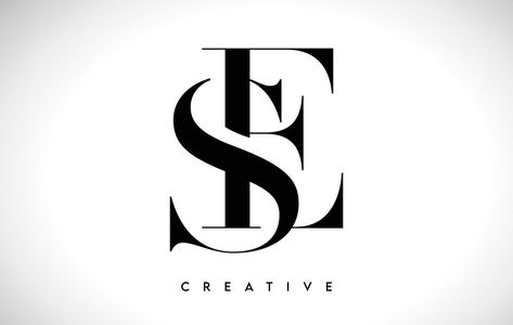 E S Logo Design, Eg Logo Design Letters, E And S Logo, Se Logo Design Letter, Es Logo Design, Es Monogram, Es Logo, Black And White Color Scheme, Two Letter Logo